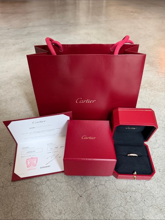 Cartier Jewelry - Cartier LOVE 18K Pink Gold Diamond 2.6mm Paved Band Ring 50 5.25